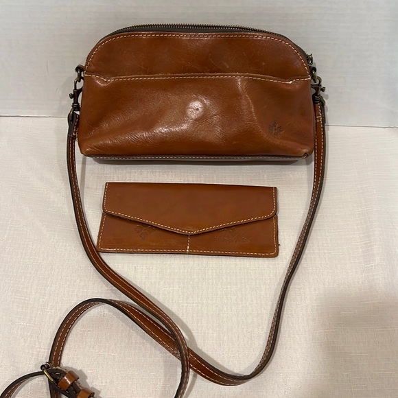 Leather Crossbody Shoulder Purse and Card/Cash Holder 10x6x2 - Picture 2 of 7